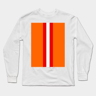 Retro American Football Stripes Tampa Bay Orange, Red, White Long Sleeve T-Shirt